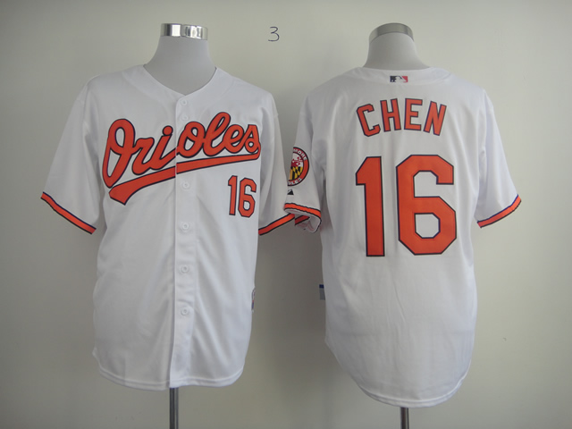 Men Baltimore Orioles 16 Chen White MLB Jerseys